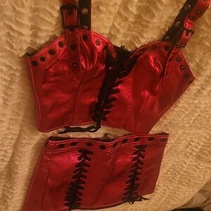 Dolls Kill Red Skirt Set